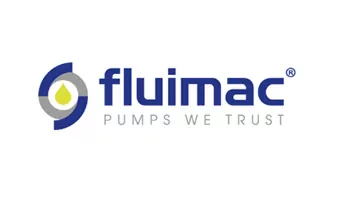 Logotipo Fluimac, fabricante de bombas industriales para transferencia de fluidos y manejo de líquidos corrosivos.