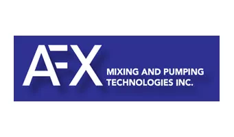 Logotipo corporativo de AFX Mixing and Pumping Technologies, especialista en mezcladores y bombas industriales