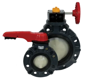 Válvulas mariposa Type-57P con accionamiento por engranaje y palanca para control de flujo industrial